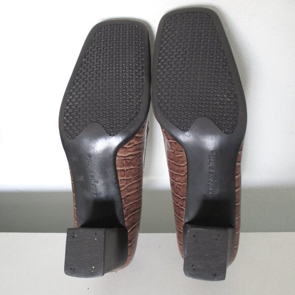 Easy Spirit Womens Brown Croco Penny Loafer w/2.5" Block Heel - Size 7.5M - Picture 10 of 10